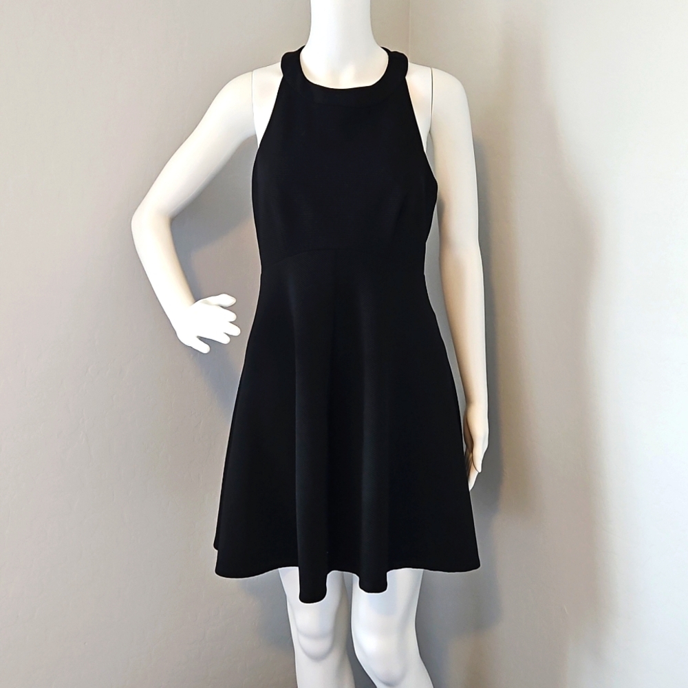 Black halter neck dress